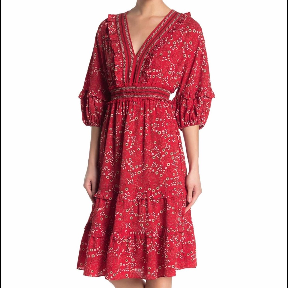 Max Studio V-neck Empire Waist Dress